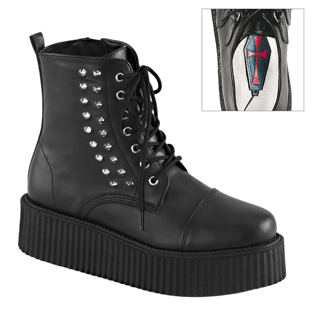 Bottines Demonia V Creeper 573 Vegan Cuir Homme - Noir 50871-UYKM